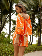 Anewsta Women's Plant Silhouette Printed Collared Short Sleeve Shirt And Shorts Set, With Delicate Lace Detailing